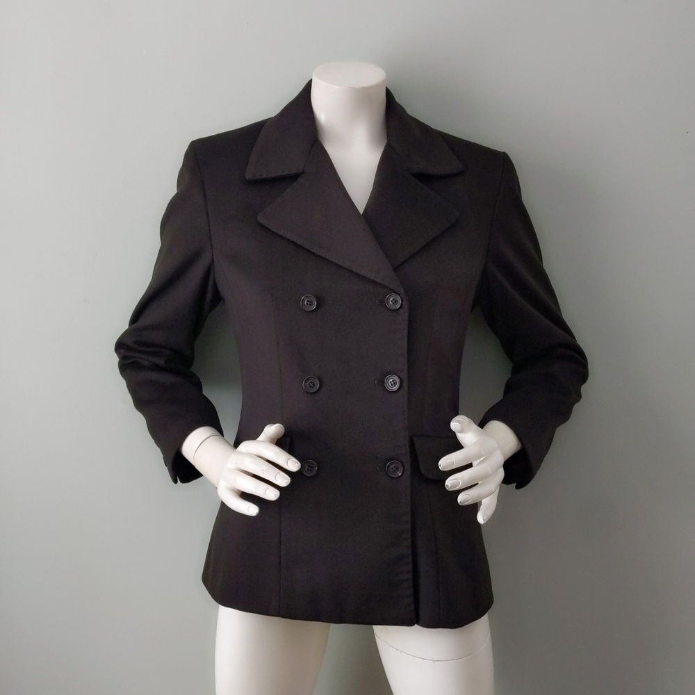 Vintage Searle Blatt Fine Wool Chocolate Brown Double Breasted Blazer 8